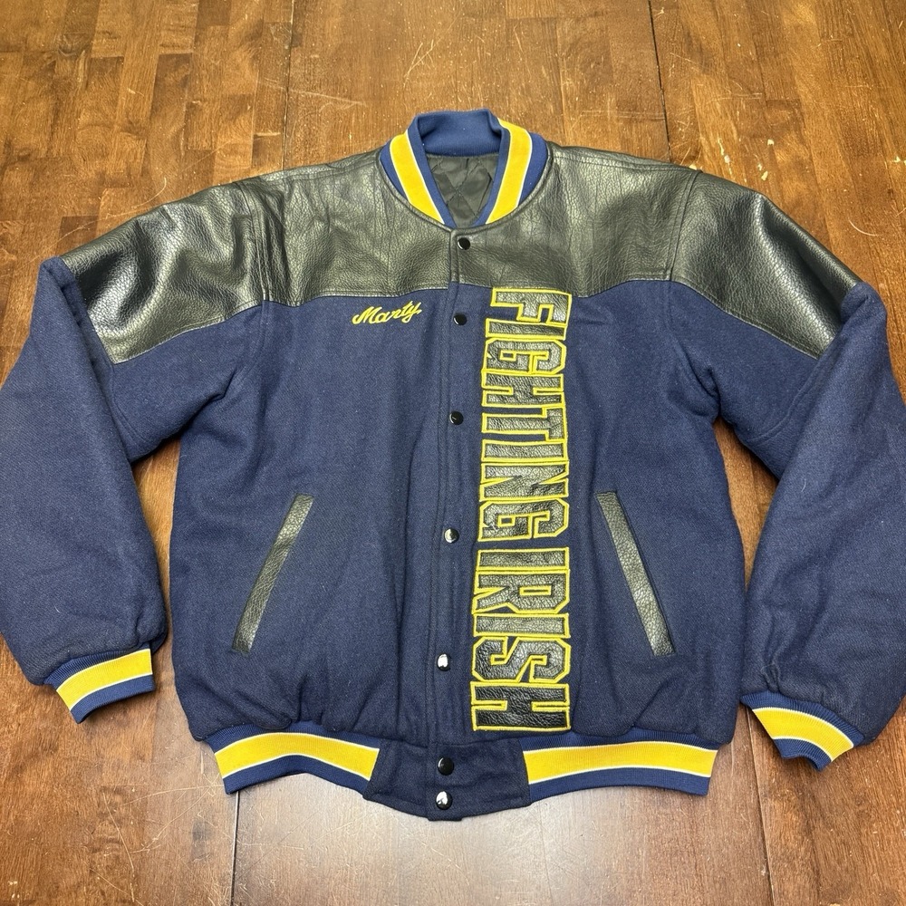Vintage University Of‎ Notre Dame Fighting Irish Letterman Varsity Jacket Size L